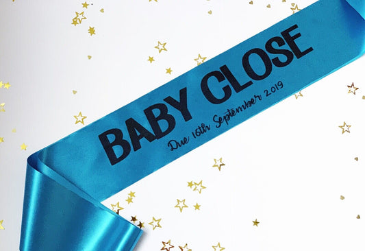 Baby Name Due Date Personalised Baby Shower Sash