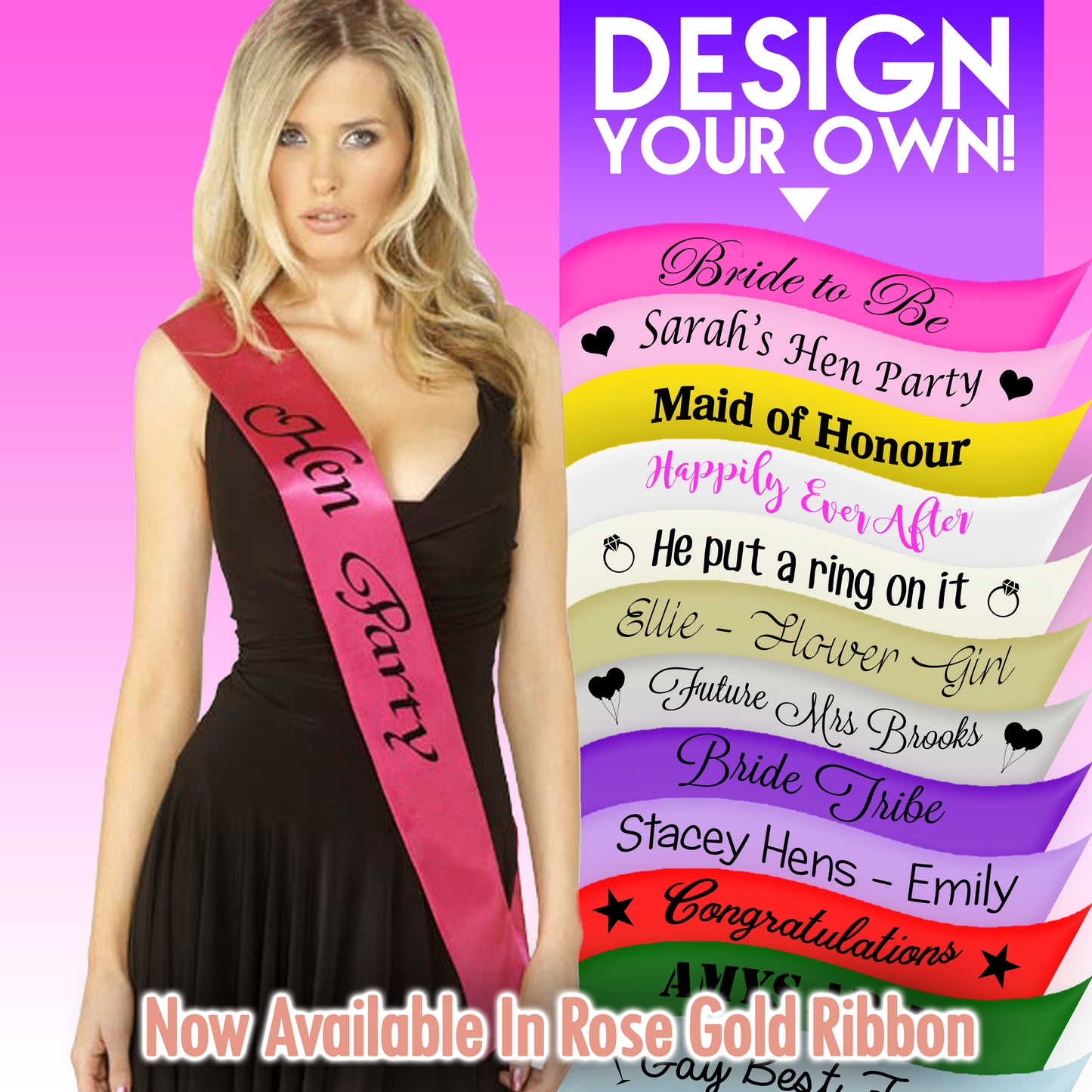 Personalised Hen Party Sash