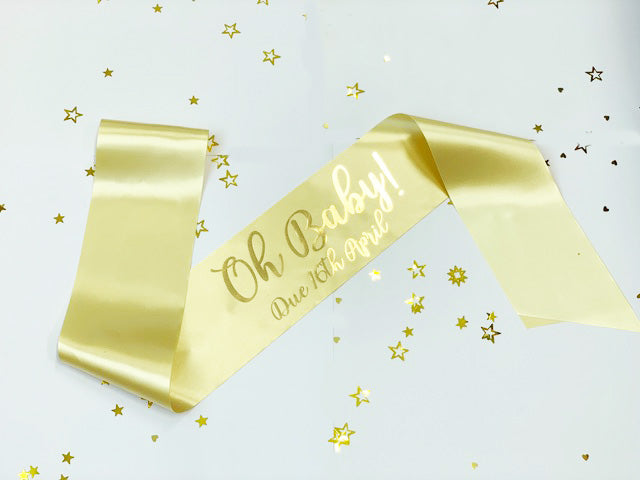 Oh Baby Due Date Baby Shower Sash