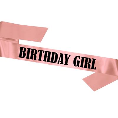 Block Print Birthday Girl Sash