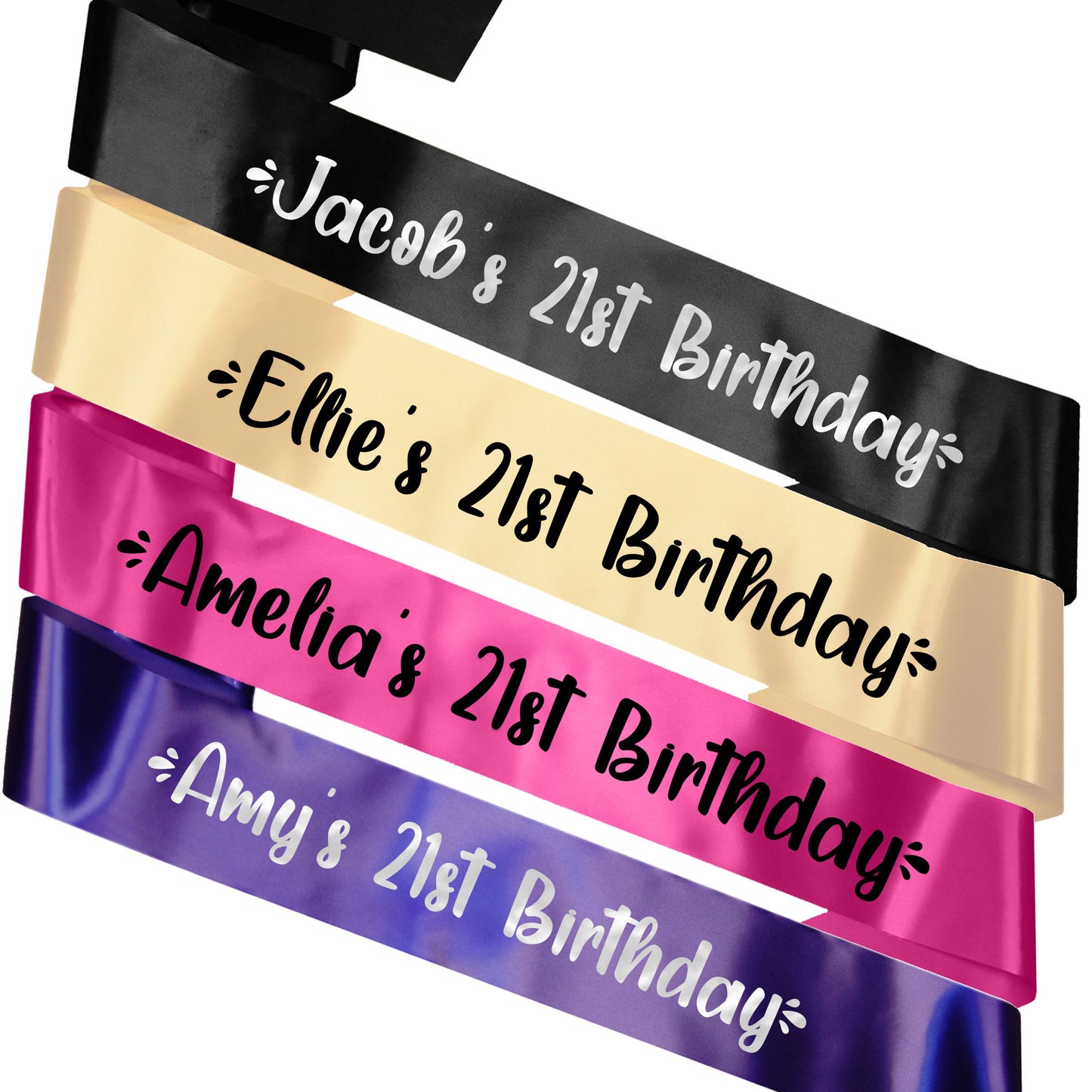 Personalised Name's 21st Birthday Sash YR