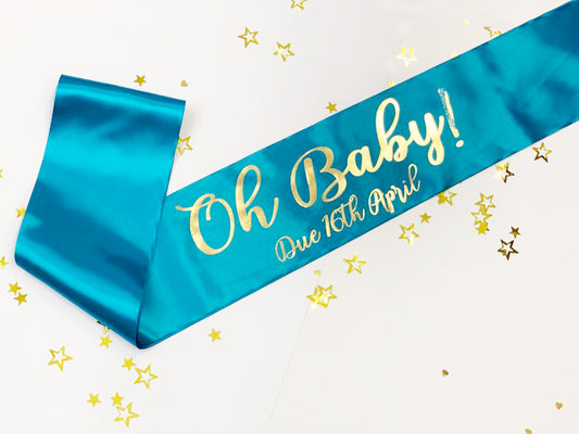 Oh Baby Due Date Baby Shower Sash