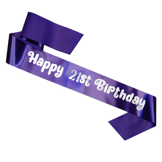 Happy 21st Birthday Sash Purple