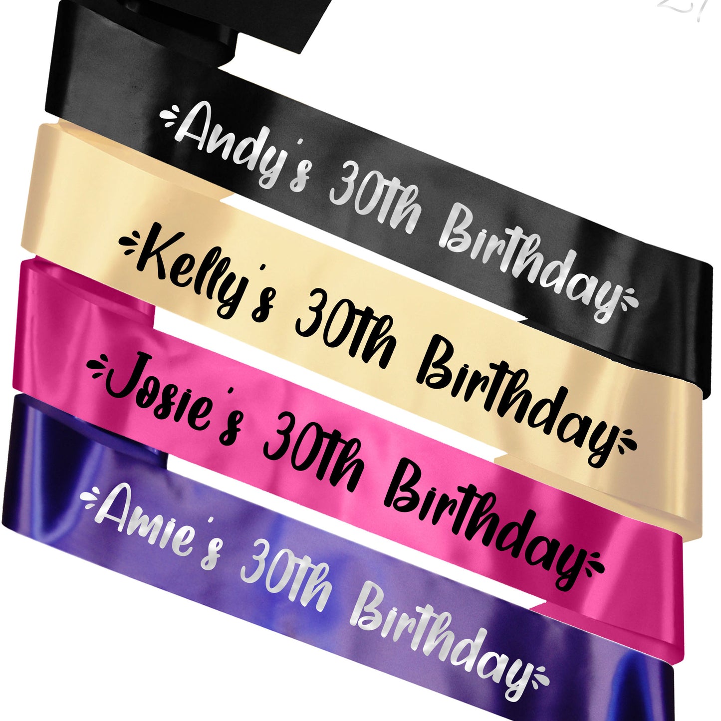 Personalised Name's 30th Birthday Sash YR