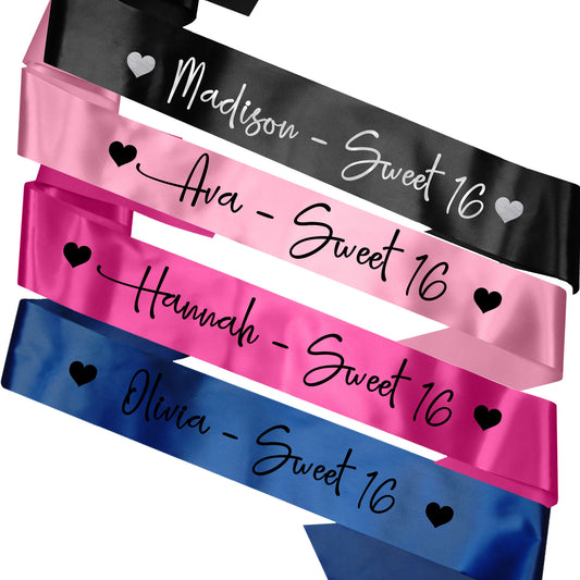 Personalised Name's Sweet 16 Sash
