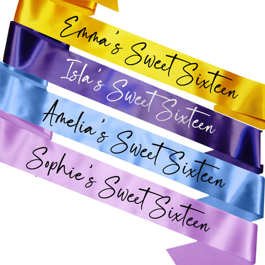 Personalised Name's Sweet Sixteen Birthday Sash