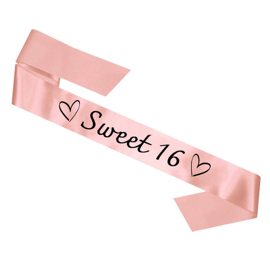Sweet Sixteen Sash - Rose Gold