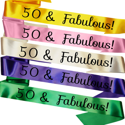 50 & Fabulous Birthday Sash