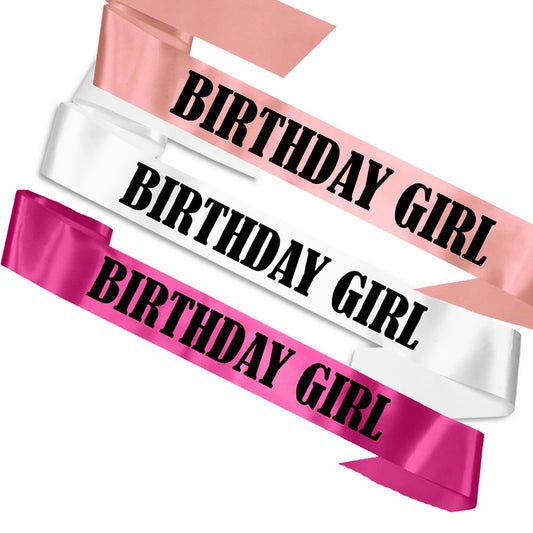 Block Print Birthday Girl Sash