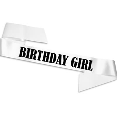 Block Print Birthday Girl Sash