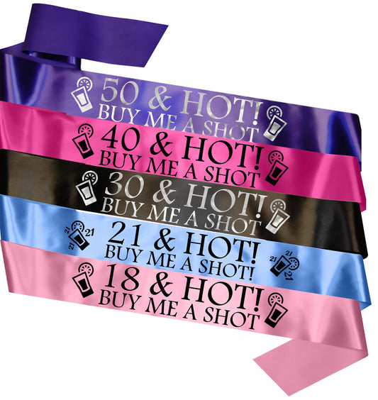 Personalised Age & Hot Sash - Any age, any colour!