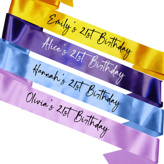 Personalised Name's 21st Birthday Sash