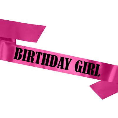 Block Print Birthday Girl Sash