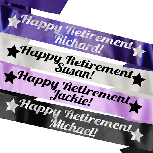 Personalised Happy Retirement / [Name]! Sash